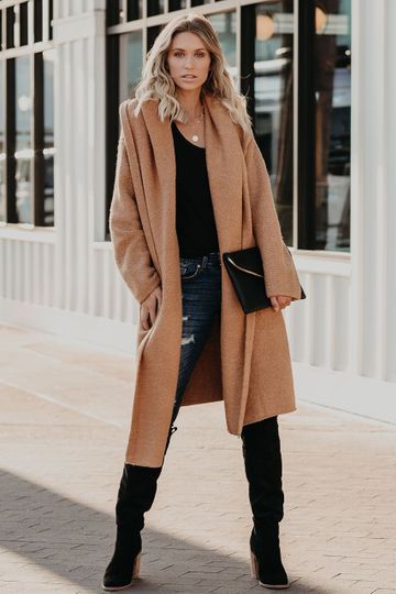 Park City Pocketed Cardigan - Camel - FINAL SALE