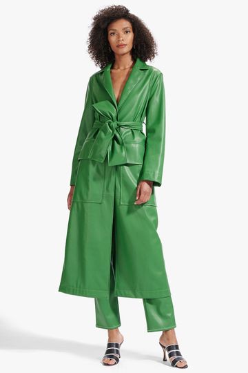 ASHLEY COAT | EMERALD VEGAN LEATHER