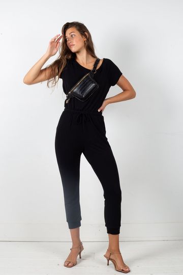 Lila Short Sleeve Jumpsuit - Black