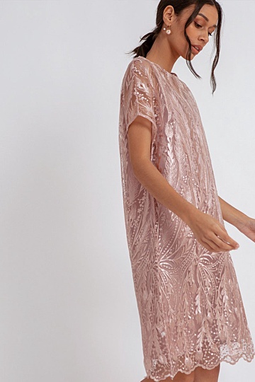 Leafy Rose Gold Dress