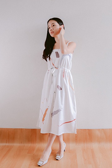Elnora White Print Dress