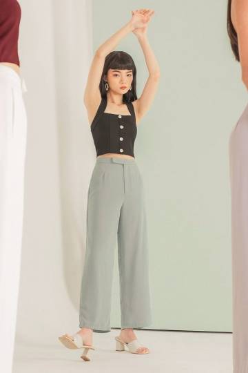 SYDNEY BUCKLE STRAP PANTS #MADEBYLOVET (SEAFOAM BREEZE)
