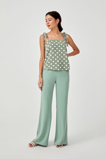 Queenie Polka Dot Tie Shoulder Camisole Top