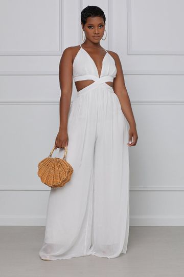Grown & Sexy Wide Leg Jumpsuit (White)