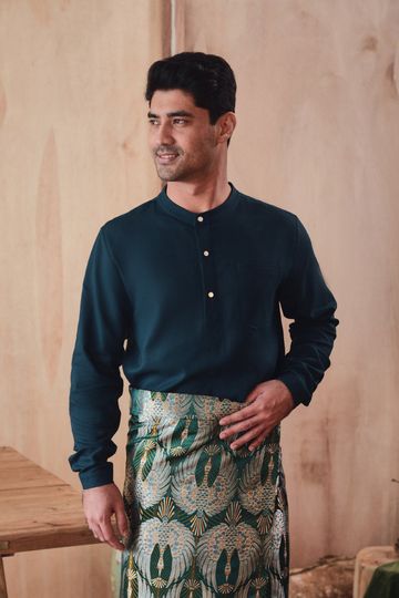 The Legend Men Baju Melayu Top - Emerald Green