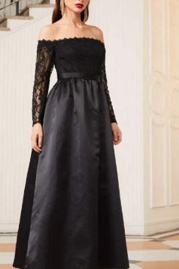 Off Shoulder Lace Bodice Dress