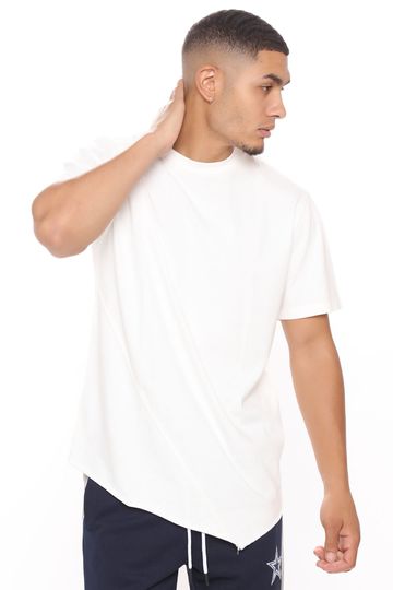 Cameron Asymmetrical Short Sleeve Tee - White