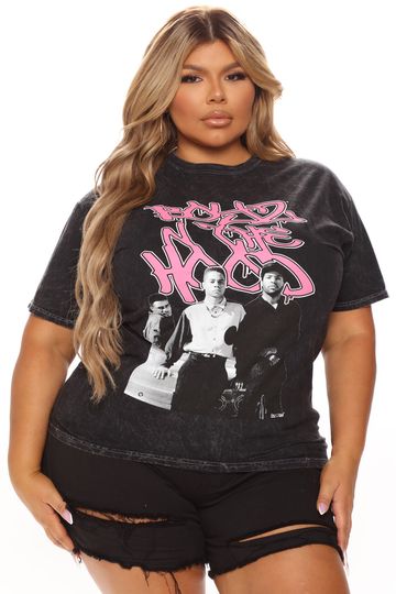 Boyz N The Hood Mineral Wash Top - Black/Pink