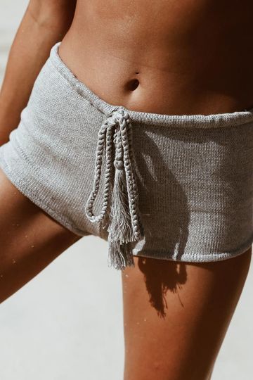 Plain Malibu Knit Cheeky Shorts