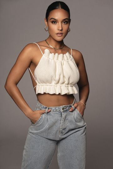 WHITE ALESSI KNIT TUBE TOP