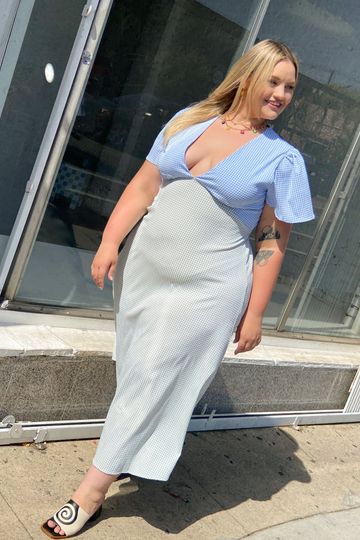Grace Dress - Carolina Blue/ Fern Gingham