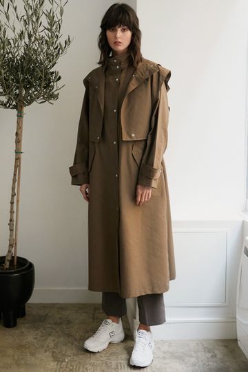 Layered Vest Brown Trench Coat