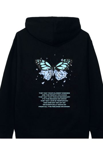 BREAKING ME TO PIECES HOODIE - BLACK