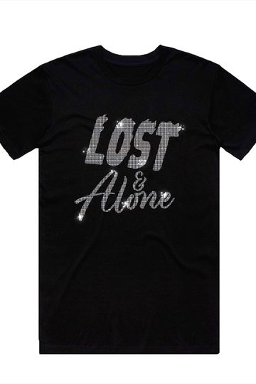 LOST! RHINESTONE TEE - BLACK