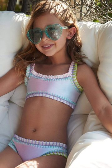 Golden Hour Sporty Rainbow Embroidered Bikini