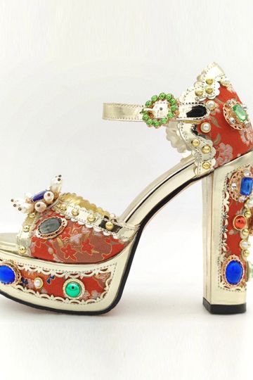 PALAIS Rhinestone Embellished Block Heels