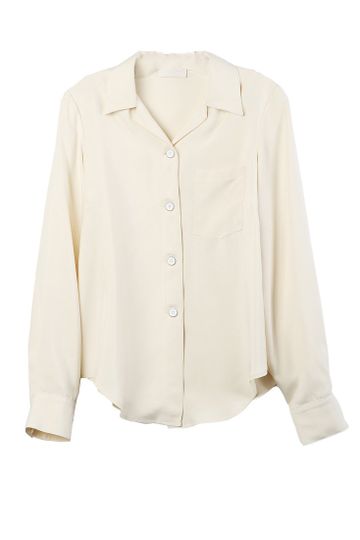 Long Sleeved Bowling Shirt Cream