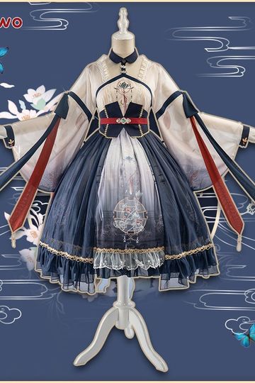 Uwowo Original Design White Dew Chinoiserie Lolita Dress Cosplay Costume