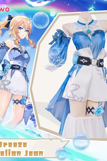 Uwowo Game Genshin Impact Jean Summer Outfit Sea Breeze DandelionCosplay Costume Swimsuit ver