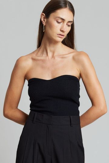 Loulou Studio Cedros Bustier Top - Black