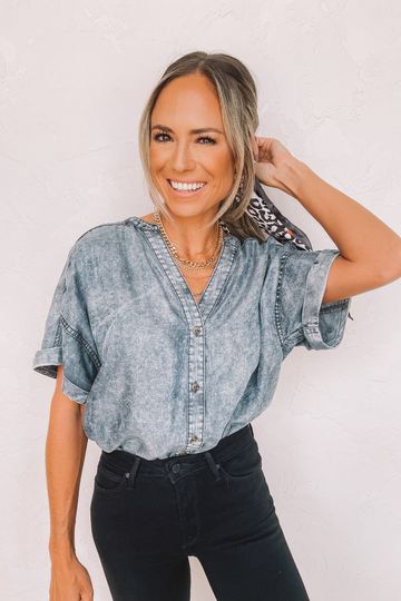 Heaven Sent Denim Bodysuit