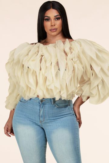 Plus Pompously Casual Ruffled Top