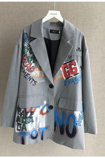 GRAFFITI Oversized Printed Blazer