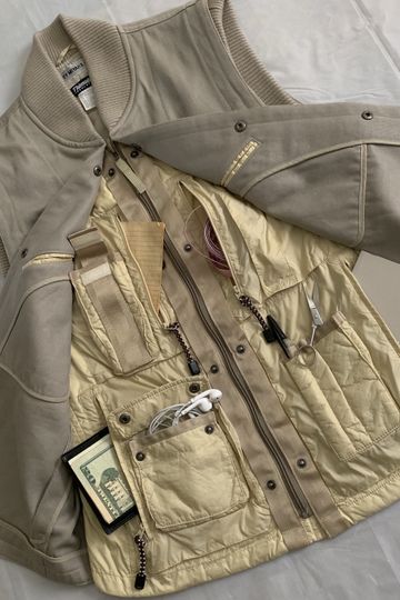 aw2000 Issey Miyake Beige X-Ray Cargo Vest - Size L