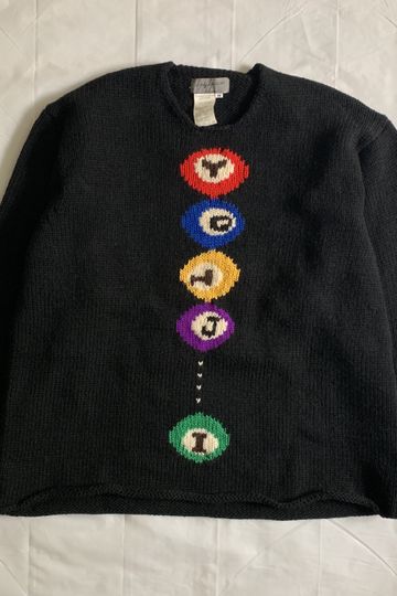 aw1997 Yohji Yamamoto Black Billiards Knit Sweater - Size M
