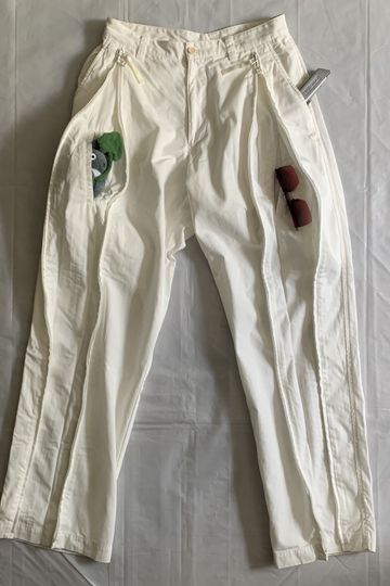 2000s Issey Miyake White Dual Front Zip Technical Pants - Size S