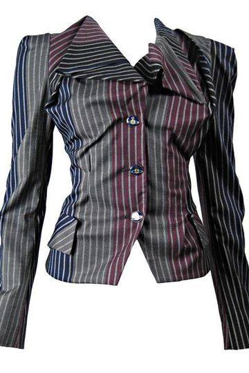 Vivienne Westwood Blazer 2000's Pinstriped Asymmetrical Vintage