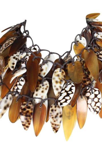 Monies Necklace Four-Strand Horn & Shell Vintage