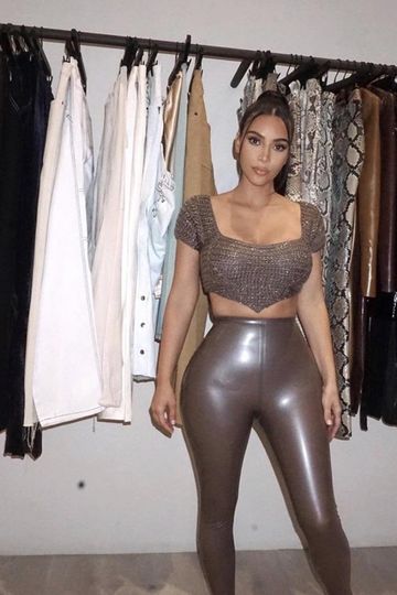 Pre-Order JBD Apparel Gold Crochet Crop Top as Worn by Kim Kardashian