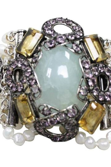 Iradj Moini Bracelet Aquamarine Multi-Strand Pearl Vintage