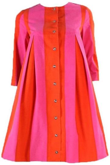 Marimekko Mini Dress 1960's Striped with Sash Vintage