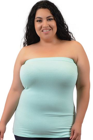 Plus Size Cotton Strapless Tube Top