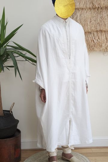 The Linen Jebba and Vest Set - Classic White