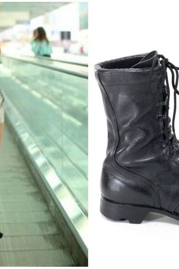 Vintage Military Boots Size 10 Black Leather Army Combat Boots Womens Size 10