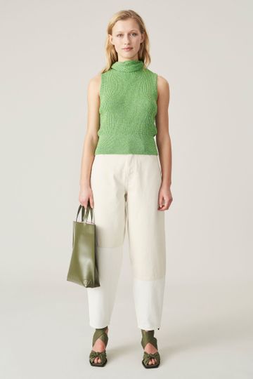 Ganni Glitter Knit Vest - Flash Green