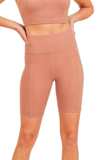 Mono B Women's Back Pocket Sweetheart Highwaist Biker Shorts