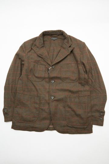 Engineered Garments NB Jacket - Olive/Brown Poly Wool Glen Plaid