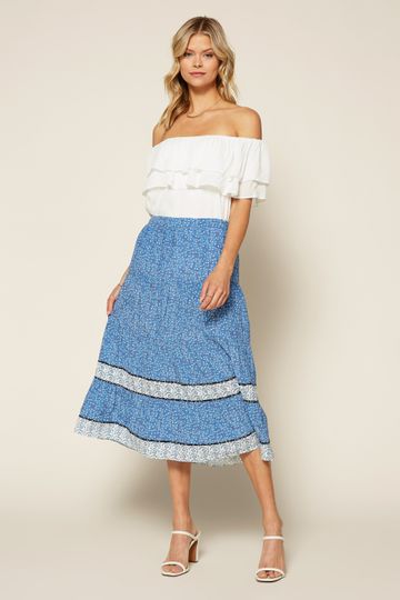 Ditsy Floral Midi Skirt