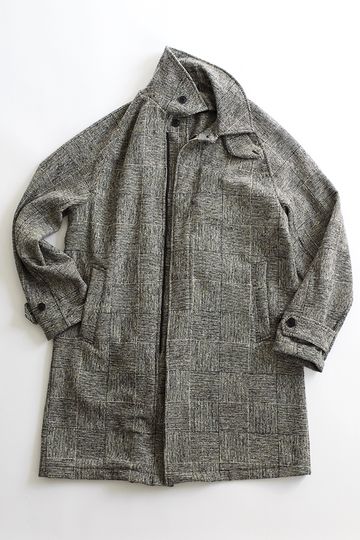 BAL COAT - BLACK/WHITE MOLLOY & SONS DONEGAL BASKETWEAVE TWEED