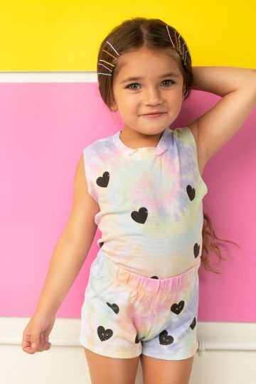 Light Tie Dye Heart Tank