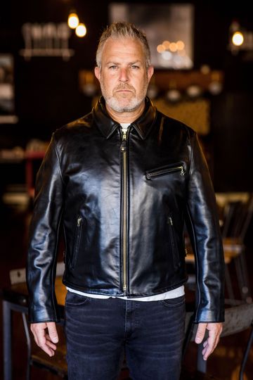Schott NYC 689H Horsehide Black Racer Motorcycle Leather Jacket - Black