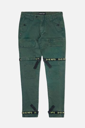 Strapped Up Vintage Washed Utility Pants Green
