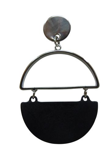 Black & Silver Geo Earrings