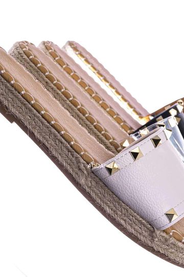 Healer10 Pyramid Stud Espadrille Slide - Women's Slip On Flatform Sandal