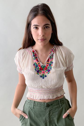 Vintage 1930s Embroidered Hungarian Top