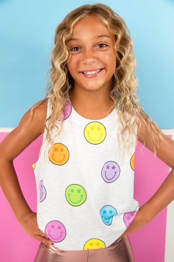Pastel Smiley Face Tank Top